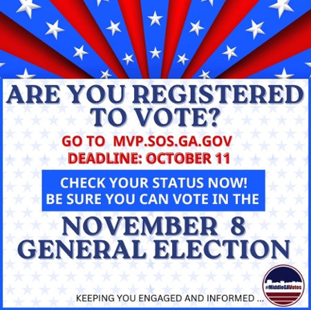 Voter registration deadline is Oct. 11. 